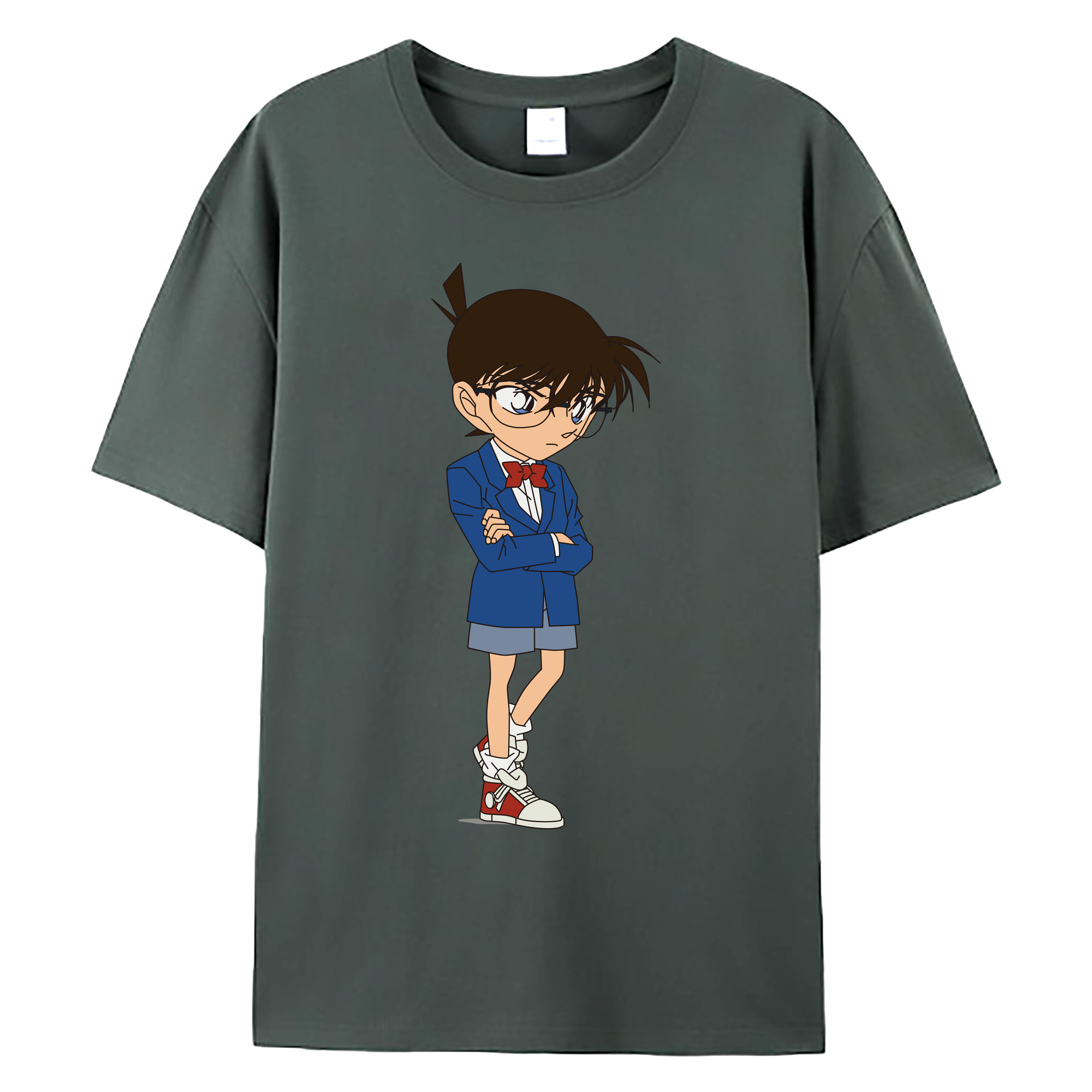 （画像用） 名探偵コナン 江戸川 コナン Detective Conan Conan Edogawa 綿100％ メンズ半袖Tシャツ｜肌触りやわらか＆通気性